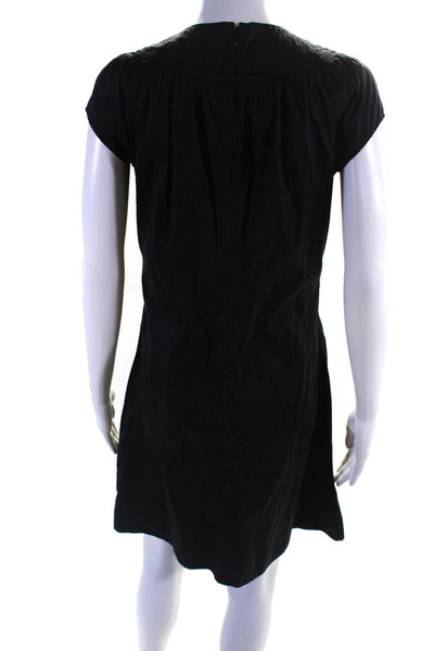Calypso Christiane Celle Womens Back Zip Short Sleeve Shift Dress Black Small