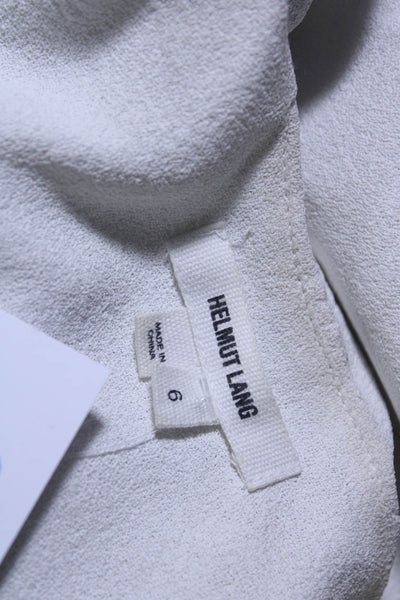 Helmut Lang Womens Collarless Full Side Zip Long Sleeve Jacket White Size 6