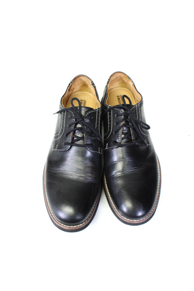 Johnston & Murphy Boys Lace Up Leather Loafers Black Size 5.5