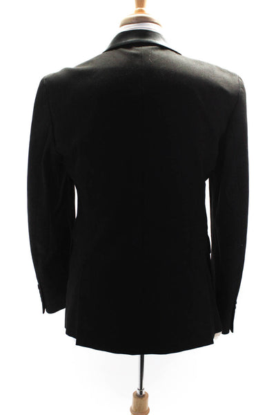 Vince Mens Cotton Patchwork Darted Buttoned Collared Blazer Black Size EUR40