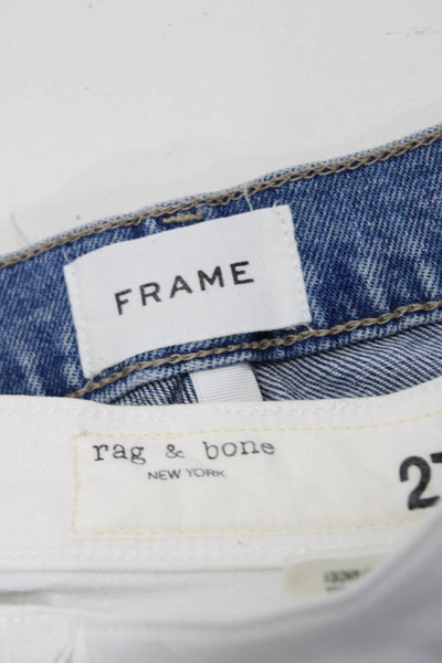 Rag & Bone Frame Women's Capri Skinny Jeans White Blue Size 27 29 Lot 2