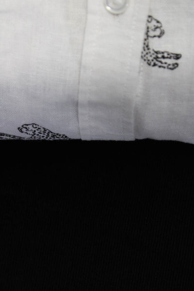 Rails Women's Corduroy Pants Collar Blouse White Black Size XS 4 Lot 2