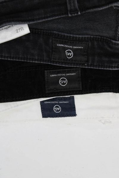 AG Adriano Goldschmied Women's Jeans Corduroy Pants Black White Size 26 27 Lot 3