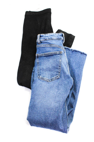 Zara Womens Skinny Leg Pants Straight Leg Jeans Black Blue Size XS 00 Lot 2