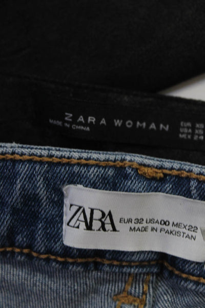 Zara Womens Skinny Leg Pants Straight Leg Jeans Black Blue Size XS 00 Lot 2