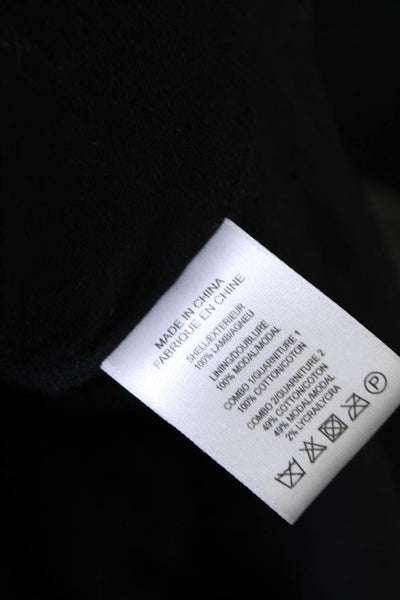 Helmut Lang Womens Leather Metallic Asymmetrical Zip Jacket Black Size L