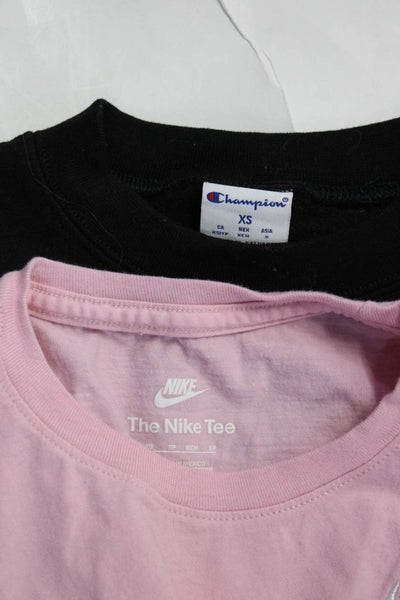 Nike Champion Womens T-Shirt Top Sweatshirt Pink Size XS Lot 2