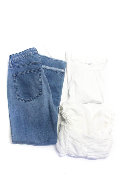 BB Dakota 3x1 ASTR Womens Tee Shirt Blouse Jeans White Blue Size 27 S M Lot 3
