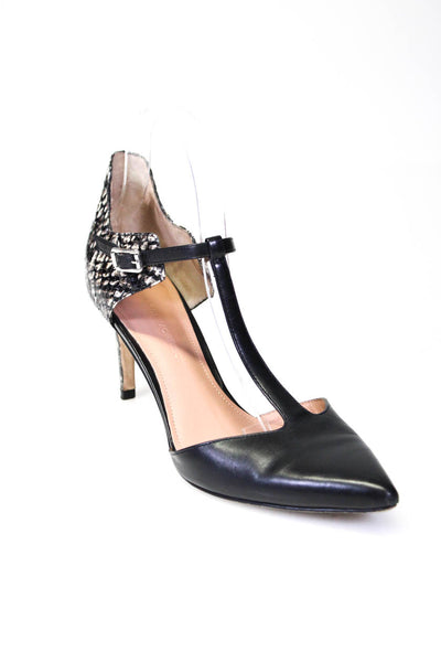 Sigerson Morrison Womens Black Snakeskin Print D'Orsay Sandals Shoes Size 8B