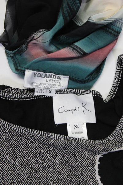 Yolanda Lorente Compli K Womens Multicolor Print Silk Blouse Top Size S XL lot2