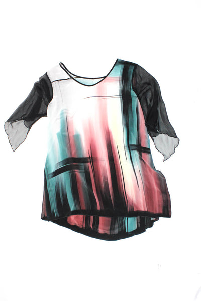 Yolanda Lorente Compli K Womens Multicolor Print Silk Blouse Top Size S XL lot2