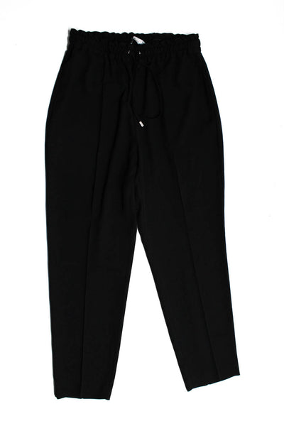 Zara Women's Drawstring Waist Pockets Straight Leg Pant Black Size S Lot 2