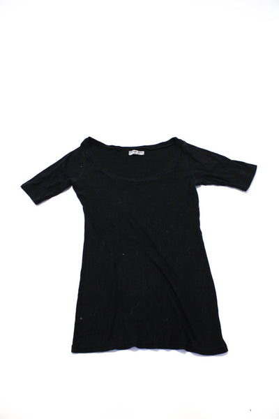 Rag & Bone Michael Stars Womens Short Sleeve V-Neck Tops Black Size M OS Lot 2
