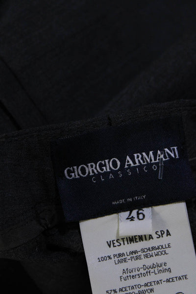 Giorgio Armani Women's Pleated Front Wide Leg Dress Pant Gray Size 46