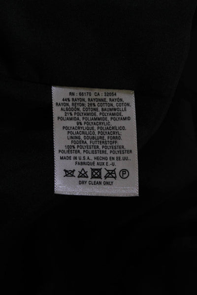 Elevenses Womens Metallic Chenille Short Sleeve Crop Jacket Black White Medium