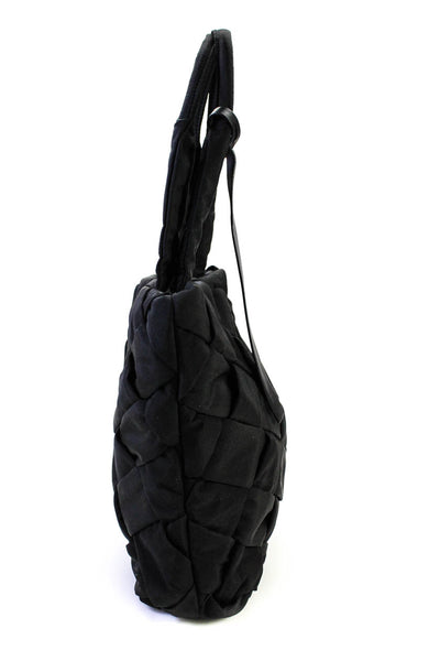 Jason Wu Womens Woven Fabric Magnetic Closure Top Handle Tote Bag Handbag Black