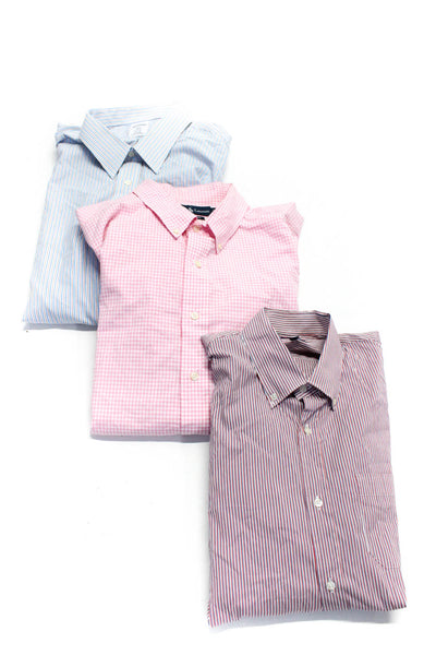 Ralph Lauren Brooks Brother Trussardi Mens Pink Checker Shirt Size XL 18 M lot 3