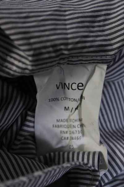 Vince Men's Striped Long Sleeve Button Down Shirt Gray Size M