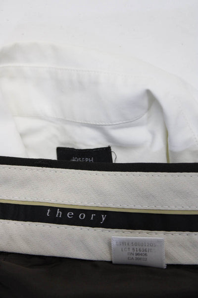 Joseph Theory Womens Cotton Wool Buttoned Top Dress Pants White Size 36 4 Lot 2