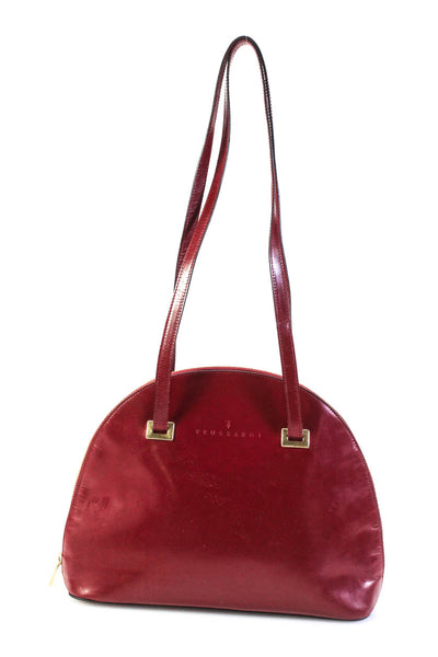 Trussardi Women's Leather Round Shoulder Bag Red Size S
