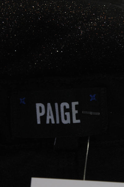 Paige Womens Black Glittery High Rise Hoxton Ultra Skinny Leg Pants Size 28