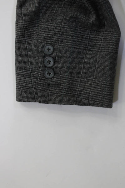 H. Freeman & Son Mens Gray Plaid Two Button Long Sleeve Blazer Size 40