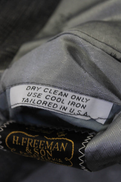 H. Freeman & Son Mens Gray Plaid Two Button Long Sleeve Blazer Size 40