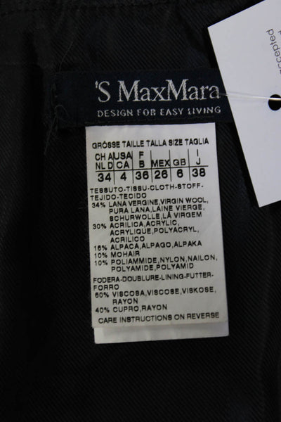 S Max Mara Womens Tweed Wool Mid Rise Knee Length Pencil Skirt Brown Size 4