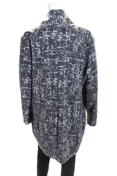 Ronen Chen Womens Abstract Print One Button Cocoon Cardigan Gray Size 14