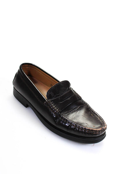 Tods Womens Leather Round Apron Toe Darted Slip-On Loafers Brown Size EUR37