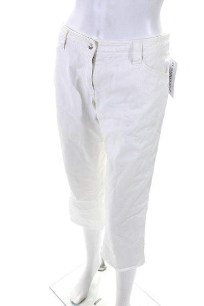 Dolce & Gabbana Women's Low Rise Straight Leg Cropped Pants White Size 38