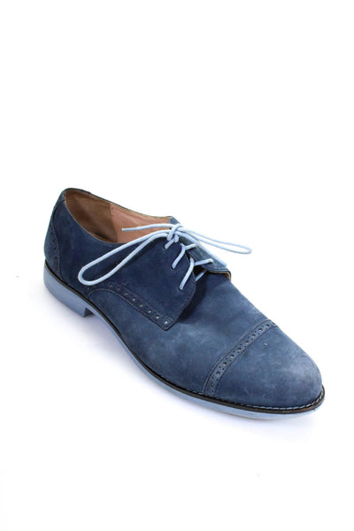 Cole Haan Men's Perforated Suede Lace Up Oxfords Blue Size 11