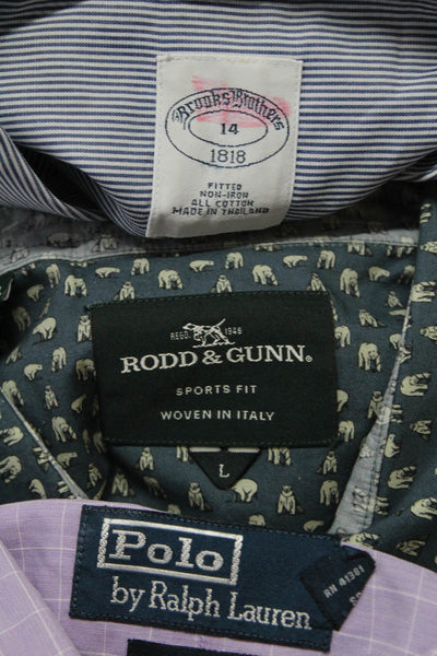Polo Ralph Lauren Brooks Brothers Mens Dress Shirts Size 15 32/33 14 Lot 3