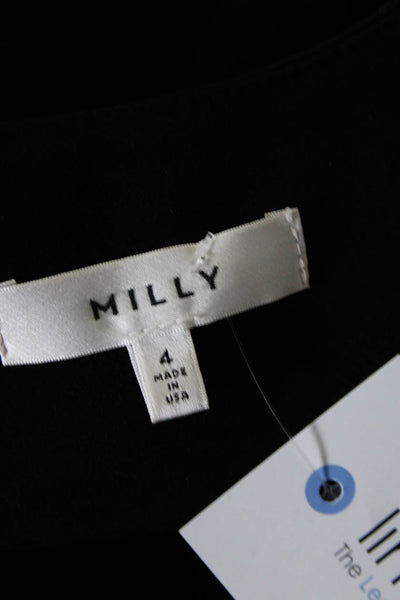 Milly Women's V-Neck Bell Sleeves Blouse Black Size 4