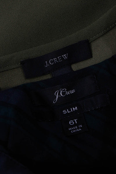 J Crew Women's Collar Long Sleeves Button Down Shirt Plaid Size 6 Lot 2