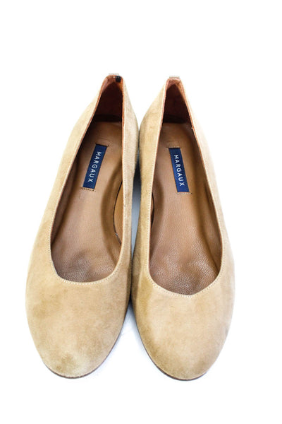 Margaux Women's Round Toe Suede Ballet Flat Shoe Beige Size 6