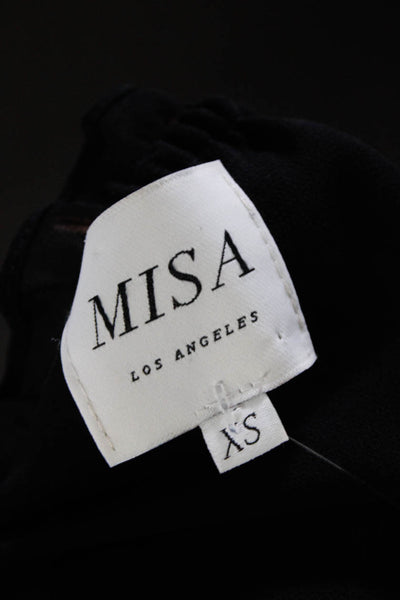Misa Women's Off Shoulder Halter Long Sleeve Blouse Black Size XS