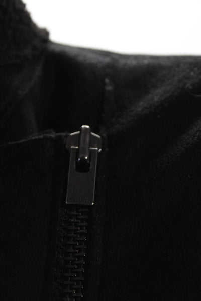 The Kooples Womens Collared Zip Pockets Long Sleeve Side Zip Coat Black Size XS