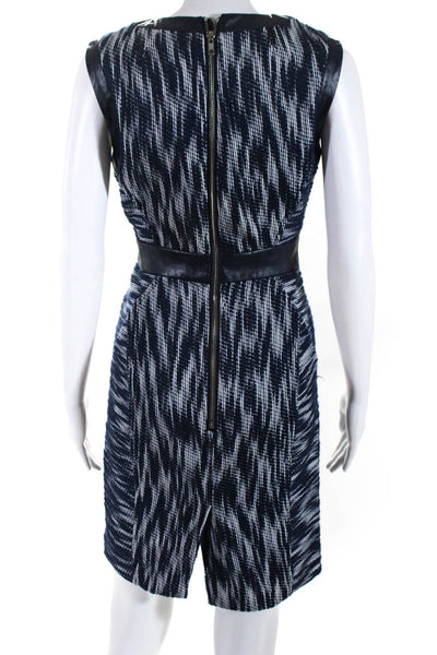 Milly Of New York Womens Cotton Textured Sleeveless Dress Blue White Size 6