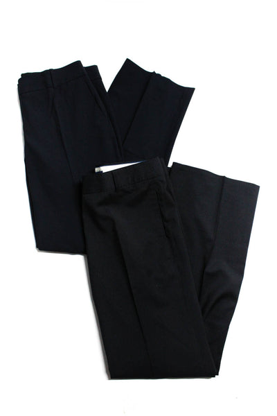 J Crew Womens Wool Mid-Rise Pleated Front Dress Pants Black Blue Size 8 Lot 2