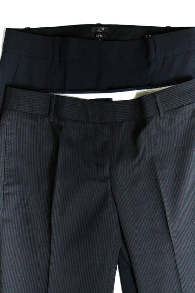 J Crew Womens Wool Mid-Rise Pleated Front Dress Pants Black Blue Size 8 Lot 2