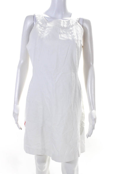 J. Mclaughlin Womens Halter Sleeveless Stretch Twill Sheath Dress White Size 10