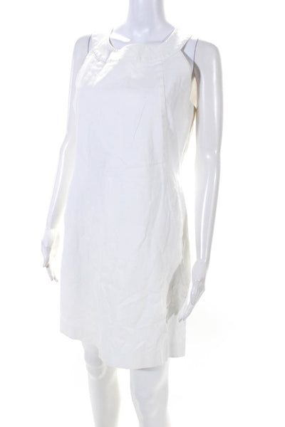 J. Mclaughlin Womens Halter Sleeveless Stretch Twill Sheath Dress White Size 10