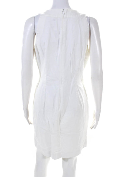 J. Mclaughlin Womens Halter Sleeveless Stretch Twill Sheath Dress White Size 10