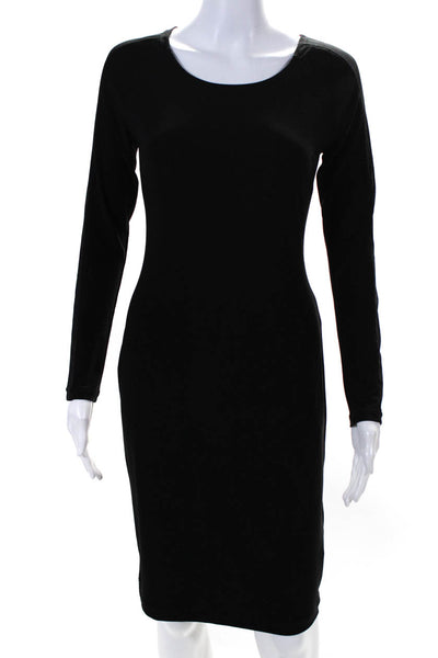 Joseph Ribkoff Womens Long Sleeve Crew Neck Jersey Sheath Dress Black Size 6