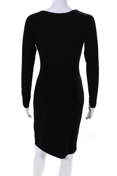 Joseph Ribkoff Womens Long Sleeve Crew Neck Jersey Sheath Dress Black Size 6
