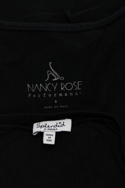 Splendid Nancy Rose Womens V Neck Tee Shirt Sweater Black Size XS 6 Lot 2