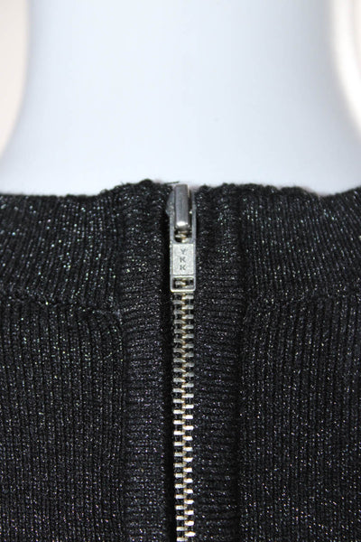 Ecru Womens Back Zip Sleeveless Metallic Knit Keyhole Top Gray Size Extra Small