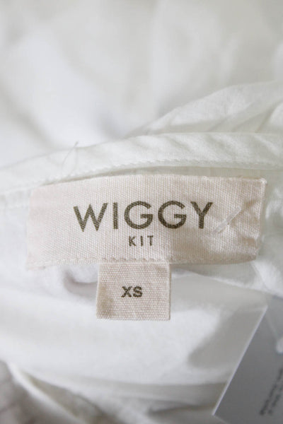 Wiggy Womens Cotton Sleeveless Ruffled Tiered Pullover Dress White Size XS