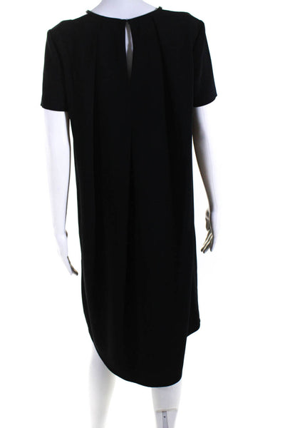 Trina Turk Womens Short Sleeve Cold Shoulder Keyhole Shift Dress Black Size 6